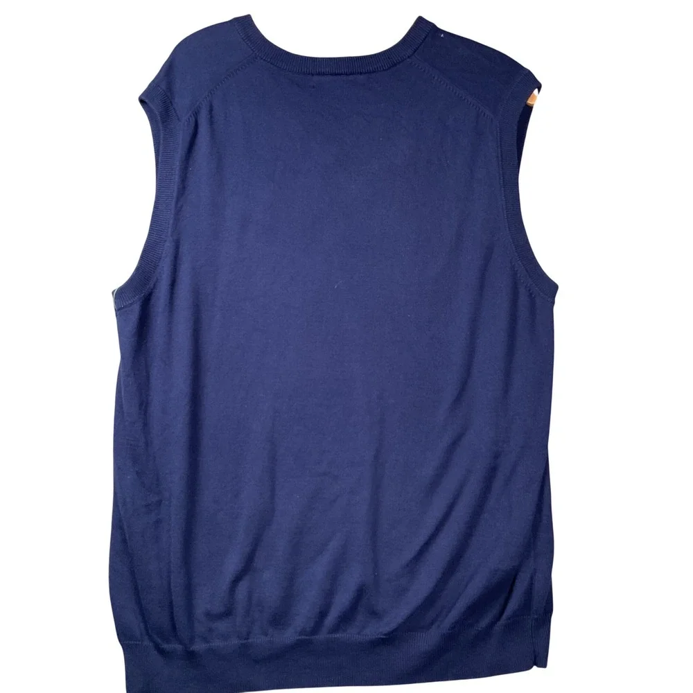 Brooks Brothers Sweater Vest Mens‎ Large Blue Excellent Supima Cotton V-Neck